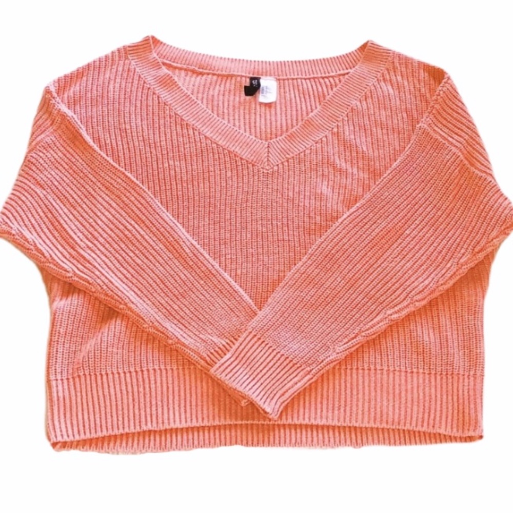 H&M Pink V-Neck Sweater